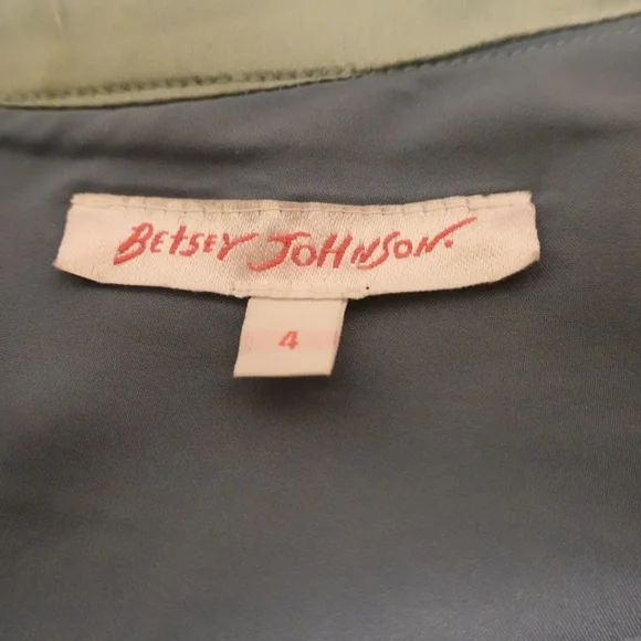 SOLD!! BETSEY JOHNSON Sage Green Silk Satin Halter Dress, size 4 - Picture 3 of 6